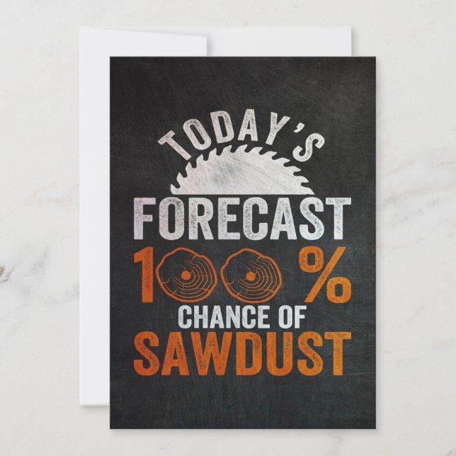 100 Chance of Sawdust Retro Julkort (Framsida)