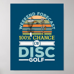 100 chans till skivgolf för rekreationstosser poster