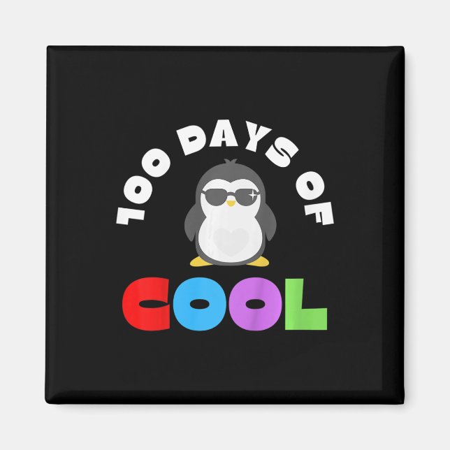 100 Coola Penguin-skolans dagar 100 dagar Magnet (Framsidan)