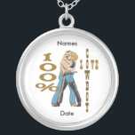 100 % Cowboy Kärlek Necklace Silverpläterat Halsband<br><div class="desc">Använda den här perfekten Cowboy Cowgirl Kärlek necklace för ditt bröllop-datum,  födelsedatum eller förlovning-datum - Anpassa namn och datumområde..</div>