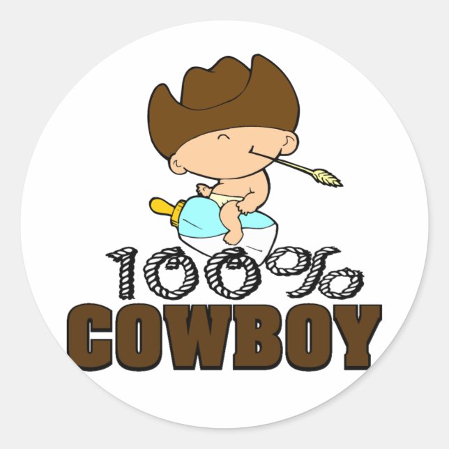 100 % Cowboy Runt Klistermärke (Framsida)