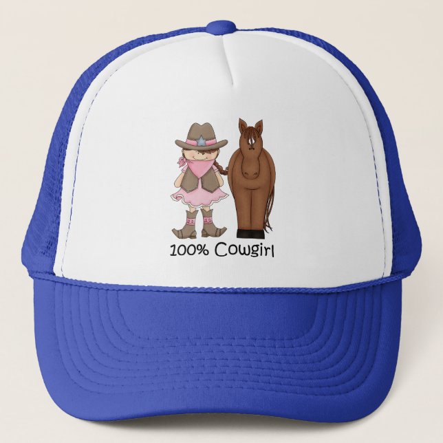 100% Cowgirl and Horse Hat Truckerkeps (Framsida)