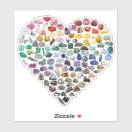 100+ Crystals Gems Minerals Valentines day Heart Klistermärken