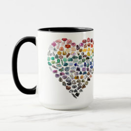 100+ Crystals Gems Minerals Valentines day Heart Mugg