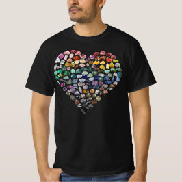 100+ Crystals Gems Minerals Valentines day Heart T Shirt