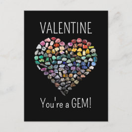 100+ Crystals Gems Minerals Valentines day Heart Vykort