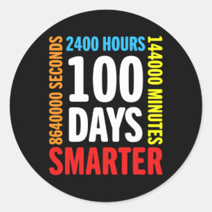 100 dagar 2 400 timmar 1 44 000 minuter Lycklig 10 Runt Klistermärke