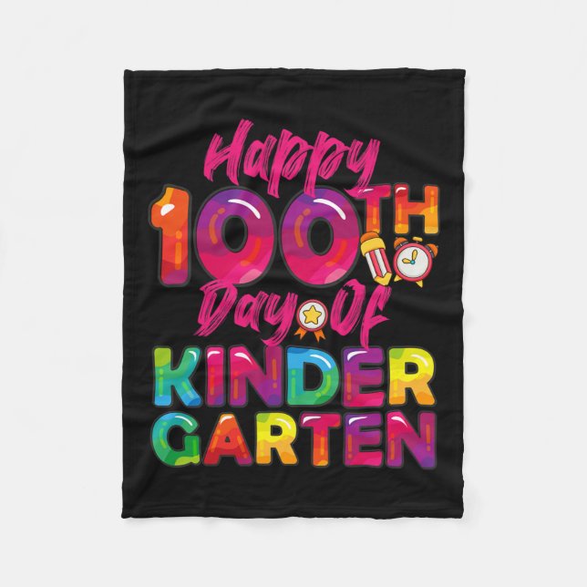 100 dagar alla Student Lärare Lycklig 100 KI-dagen Fleecefilt (Framsidan)