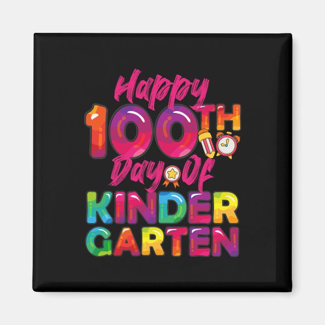 100 dagar alla Student Lärare Lycklig 100 KI-dagen Magnet (Framsidan)
