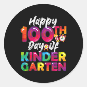 100 dagar alla Student Lärare Lycklig 100 KI-dagen Runt Klistermärke