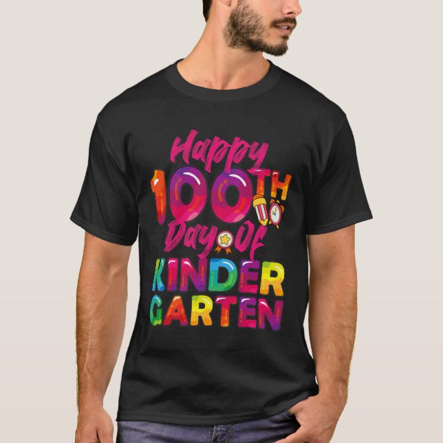 100 dagar alla Student Lärare Lycklig 100 KI-dagen T Shirt (Framsida)
