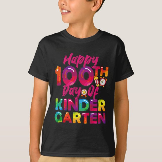 100 dagar alla Student Lärare Lycklig 100 KI-dagen T Shirt (Framsida)