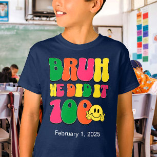 100 dagar Anpassningsbar i skolan Färgfull text T Shirt