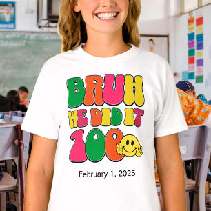 100 dagar Anpassningsbar i skolan Färgfull text T Shirt