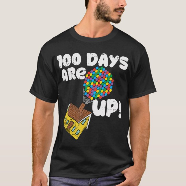 100 dagar är upp till ballonger House 100-dagars K T Shirt (Framsida)