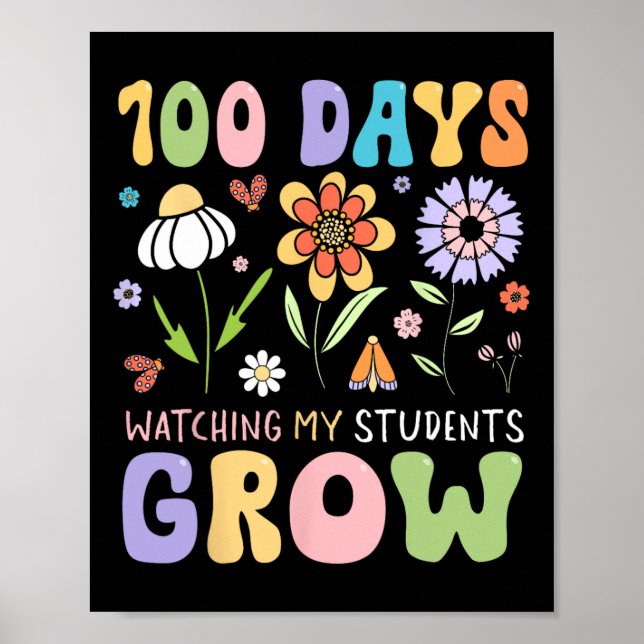 100 dagar att se mina elever växa rolig söt boho poster (Framsidan)