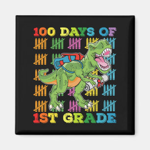 100 dagar av 1:a klass T Rex dinosaurieskola Magnet