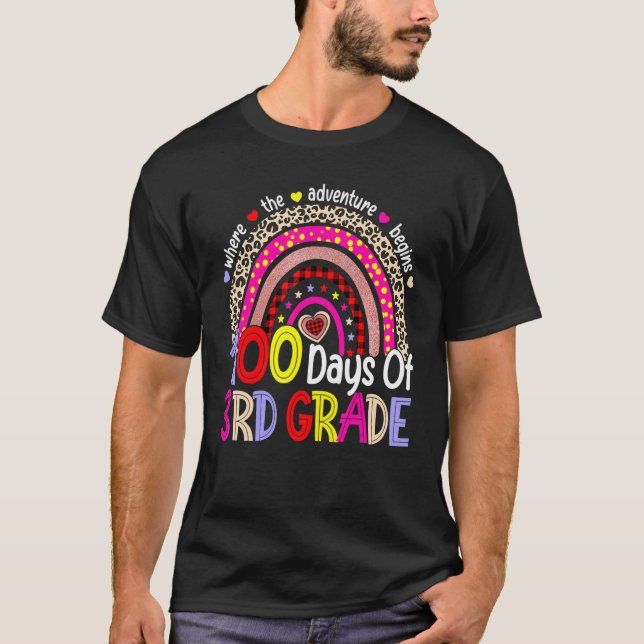 100 dagar av 3:e Klass 100-dagarsdagen för regnbåg T Shirt (Framsida)