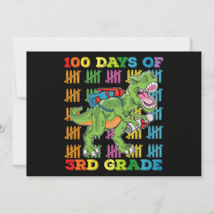 100 dagar av 3:e Klass t Rex Dinosaur-skolan Inbjudningar