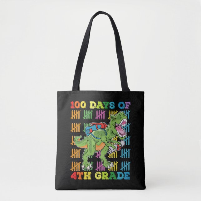 100 dagar av 4:e klass T Rex dinosaurieskola Tygkasse (Framsida)