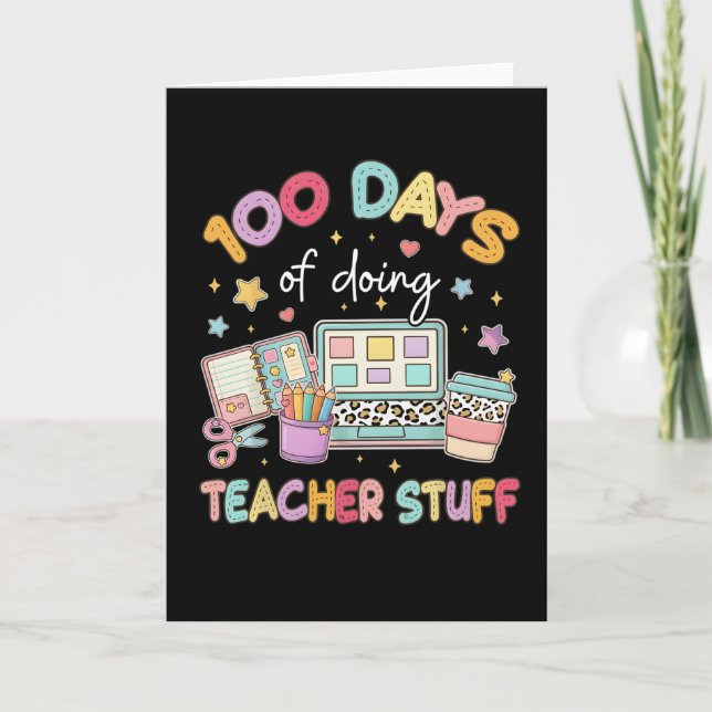 100 dagar av att göra lärarprylar Söt Pastell Skol Kort (Framsida)