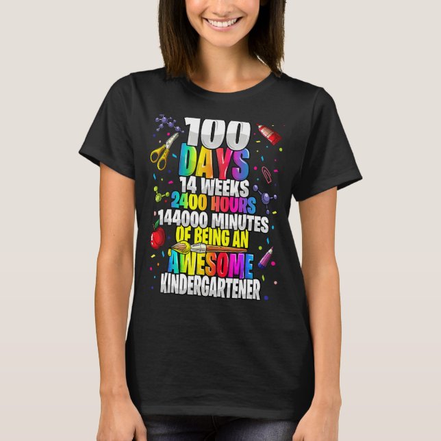 100 dagar av att vara Fantastisk-Kindergartner 100 T Shirt (Framsida)