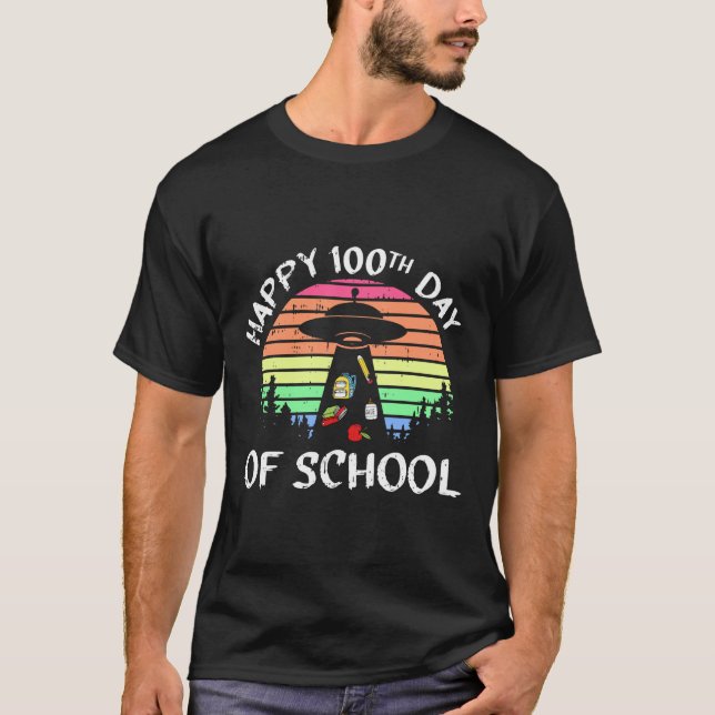 100 dagar av bortrövande av Alienborrning i skolan T Shirt (Framsida)