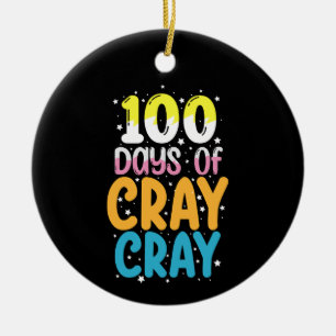 100 dagar av Cray Cray 100:e skoldagen lärare Julgransprydnad Keramik