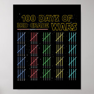 100 dagar av den 3:e Klass-Krig 100-dagen i skolan Poster