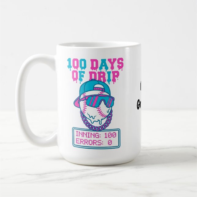 100 dagar av Drip 0 fel baseballskolestil  Kaffemugg (Vänster)