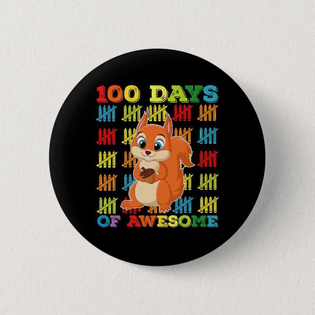 100 dagar av fantastisk ekorre 100:e skoldagen knapp (Framsida)