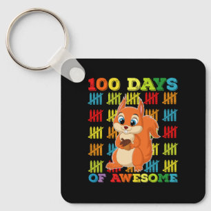 100 dagar av fantastisk ekorre 100:e skoldagen nyckelring