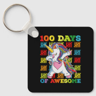 100 dagar av fantastisk enhörning 100:e skoldagen nyckelring