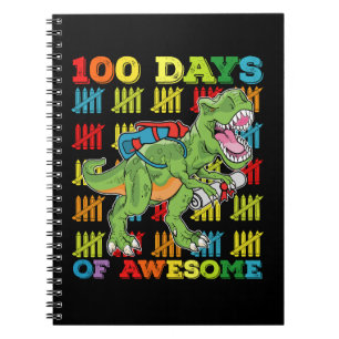 100 dagar av fantastisk T-Rex-dinosaurie 100:e sko Anteckningsbok
