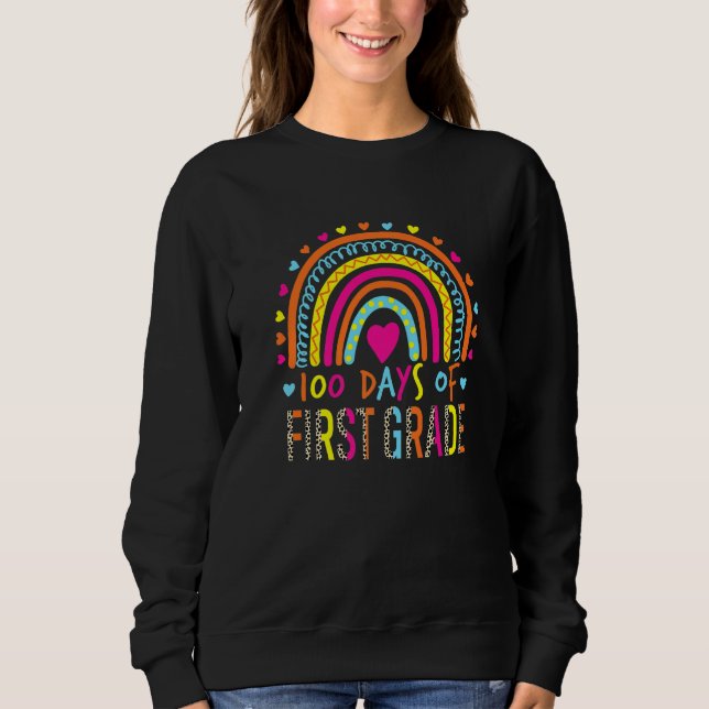 100 dagar av första Klass Leopard Rainbow 100 dag T Shirt (Framsida)
