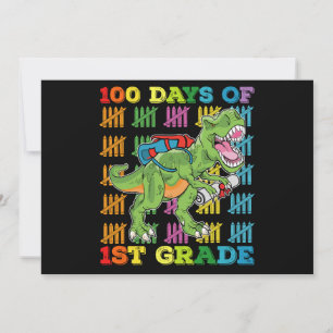 100 dagar av första Klass t Rex Dinosaur-skolan Inbjudningar