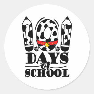 100 dagar av Hund Kid från skolan Dalmatien Runt Klistermärke