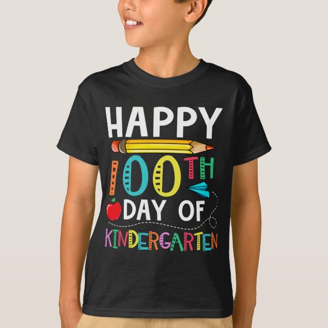 100 dagar av Kindergarten - 100 dagar av Scho i Ly T Shirt (Framsida)