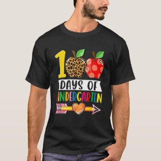 100 dagar av Kindergarten Heart Leopard 100 dagar T Shirt
