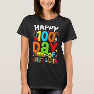 100 dagar av Kindergarten Kids Cute Lycklig 100 da T Shirt