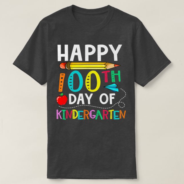 100 dagar av Kindergarten Lycklig 100-dagarsdagen  T Shirt (Design framsida)