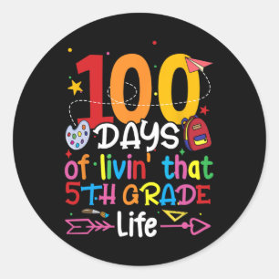 100 dagar av liv den 5:e Klass-pojkflickan Runt Klistermärke