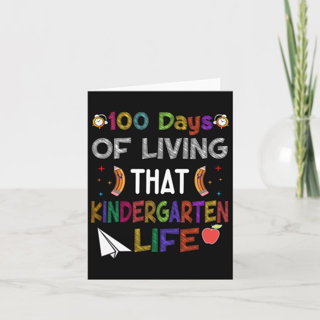 100 dagar av liv för den där Kindergarten Life Pre Kort (Framsida)