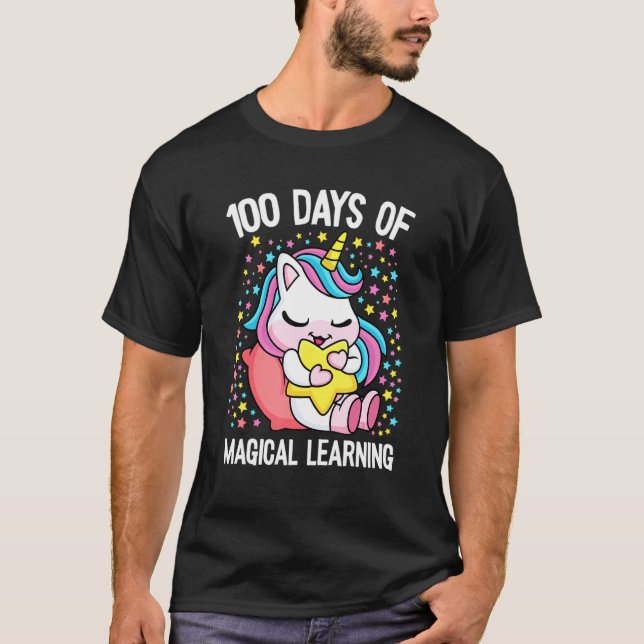 100 dagar av magiskt lärande 100:e skoldagen U T Shirt (Framsida)