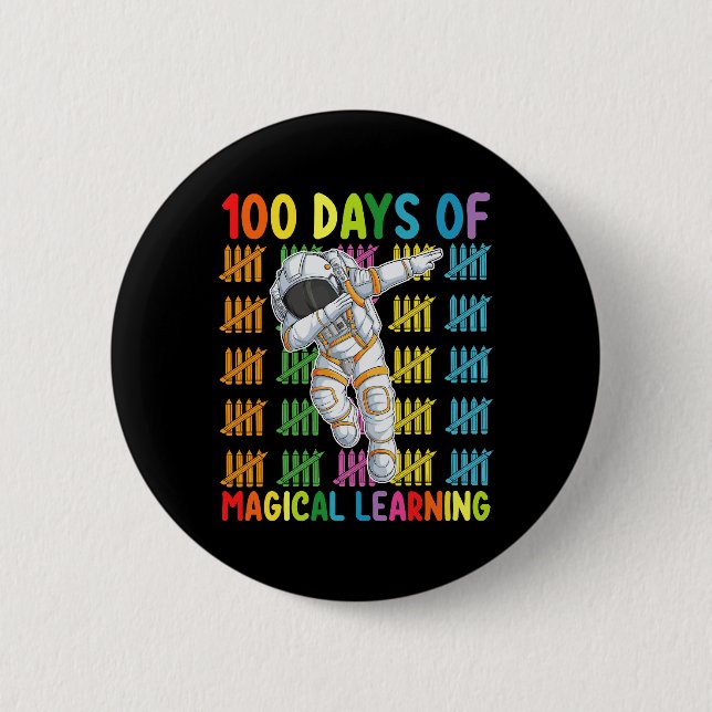 100 dagar av magiskt lärande astronautskola knapp (Framsida)