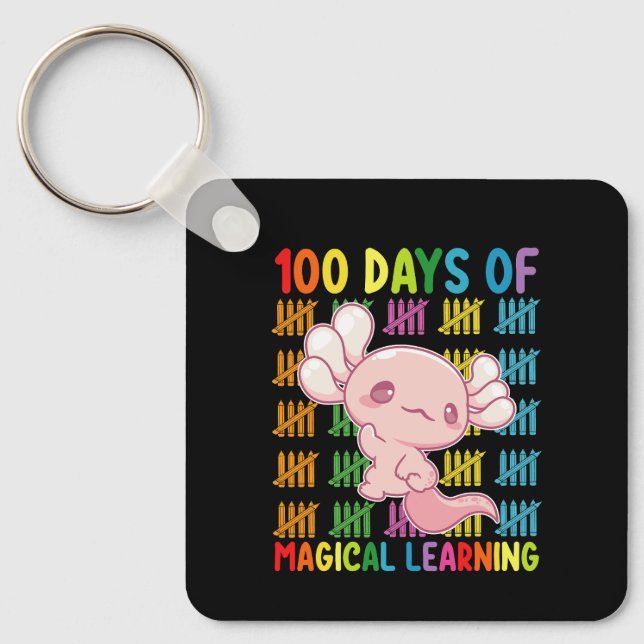 100 dagar av magiskt lärande Axolotl skola Nyckelring (Framsida)
