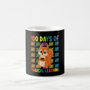 100 dagar av magiskt lärande för ekorre skolan kaffemugg