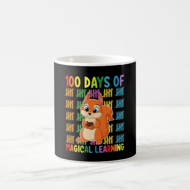 100 dagar av magiskt lärande för ekorre skolan kaffemugg (Center)