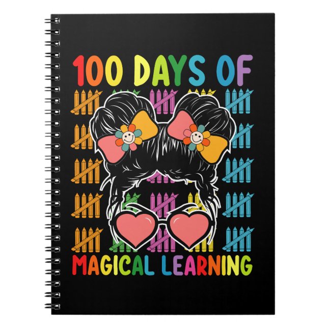 100 dagar av magiskt lärande röra baddräkt skola anteckningsbok (Framsidan)