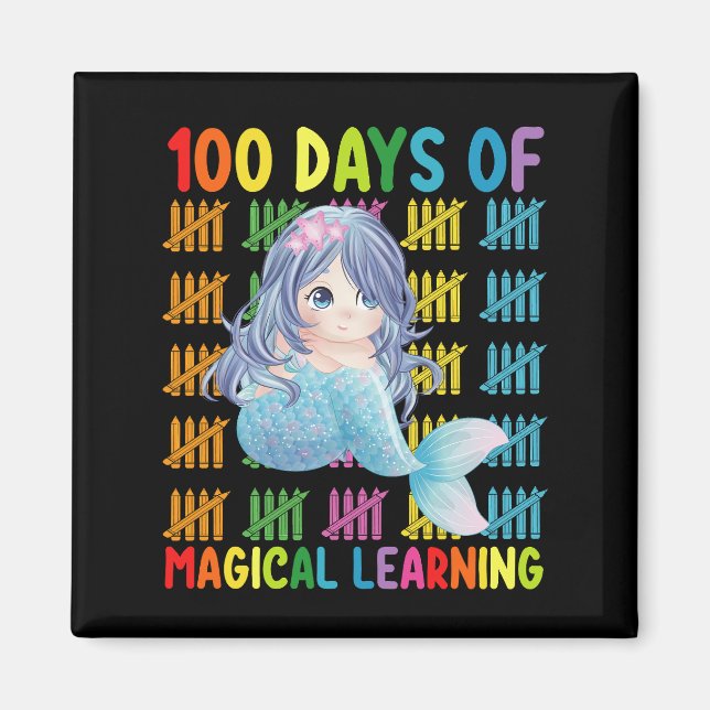 100 Dagar Av Magiskt Lärande Sirenskola Magnet (Framsidan)